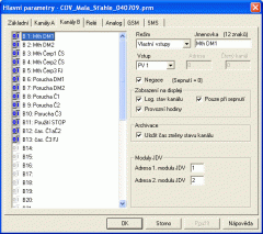 Software MOST - parametrizace telemetrické stanice