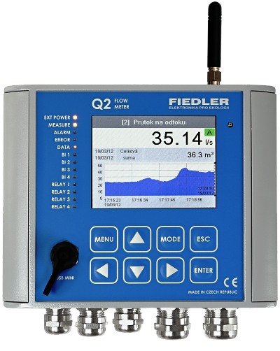 Q2 Flow Meter - průtokoměr a GSM/GPRS datalogger